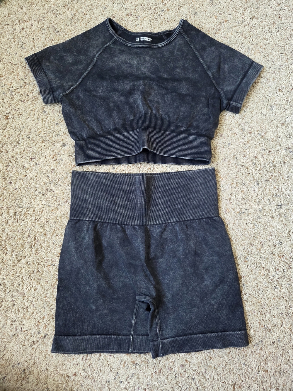 Amazon Women's Black Washed Workout Set